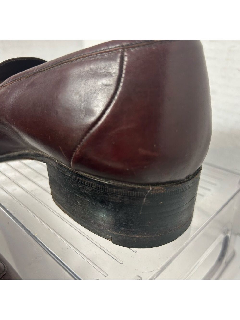 GUCCI Authentic Men’s Loafer Fringe Oxblood Made in Italy 41 US 9.5 US Horsebit - Picture 8 of 14